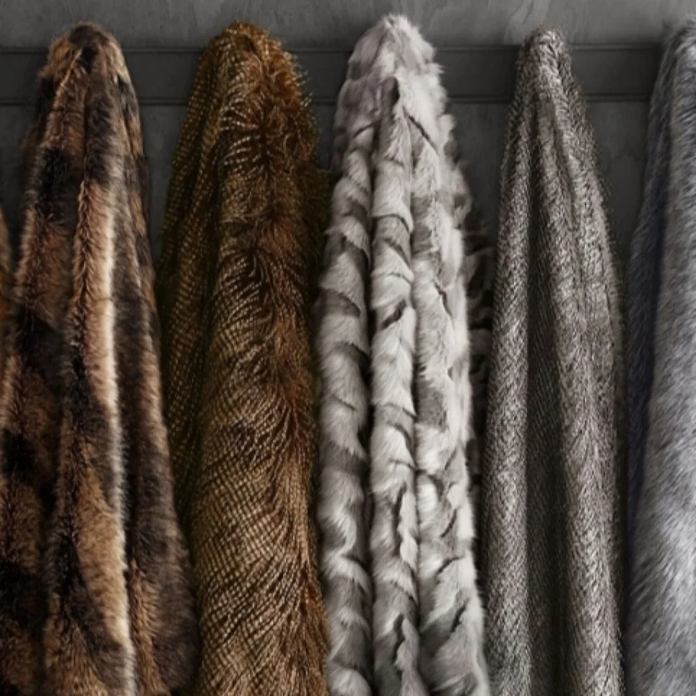 Williams-Sonoma Home Brown Owl Faux Feather Throw Blanket